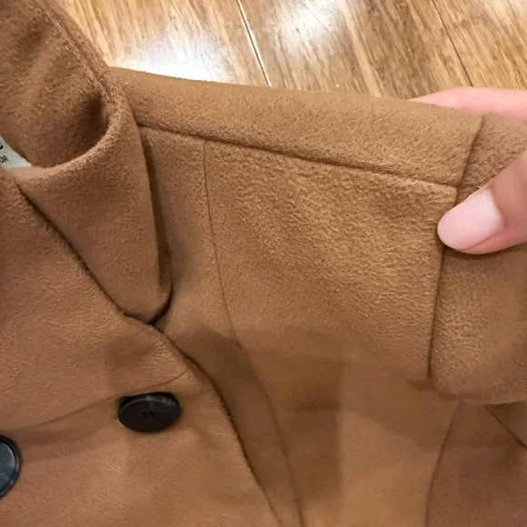 Zara Tan Double-Breasted Pea Coat - Picture 5 of 16